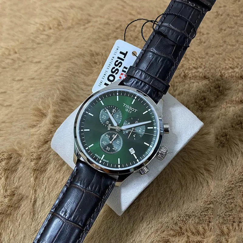  Shop Authentic Tissot Chrono XL Chronograph Classic Green Dial Brown Leather Strap Watch For Men - T116.617.16.091.00 - Luxxuri