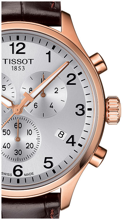  Shop Authentic Tissot Chrono XL Classic Silver Dial Brown Leather Strap Watch For Men - T116.617.36.037.00 - Luxxuri