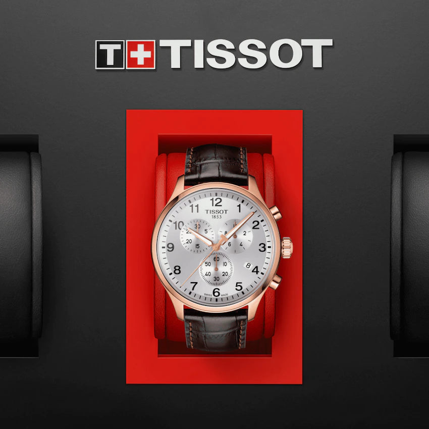  Shop Authentic Tissot Chrono XL Classic Silver Dial Brown Leather Strap Watch For Men - T116.617.36.037.00 - Luxxuri