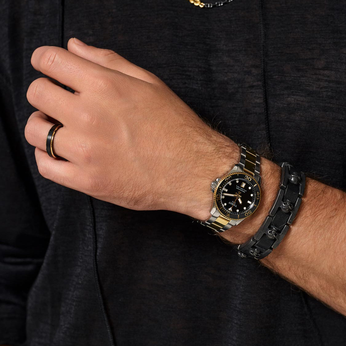  Shop Authentic Tissot Seastar 1000 Black Dial Two Tone Steel Strap Watch for Women - T120.210.22.051.00 - Luxxuri