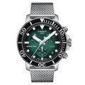 Tissot Seastar 1000 Chronograph Green Dial Silver Mesh Bracelet Watch For Men - T120.417.11.091.00