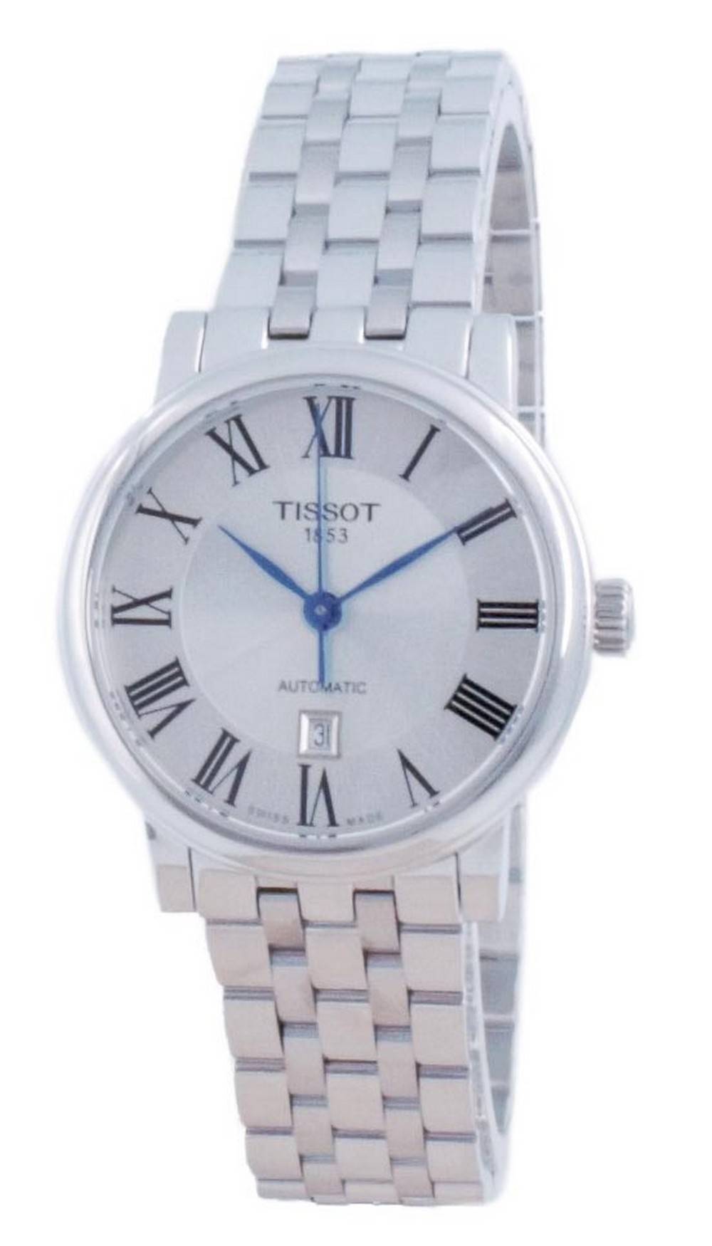  Shop Authentic Tissot T Classic Carson Premium Automatic Lady Silver Dial Silver Steel Strap Watch for Women - T122.207.11.033.00 - Luxxuri