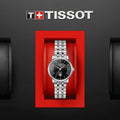  Shop Authentic Tissot T Classic Carson Premium Automatic Lady Black Dial Silver Steel Strap Watch for Women - T122.207.11.051.00 - Luxxuri