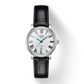 Tissot Carson Premium Automatic Lady Silver Dial Black Leather Strap Watch for Women - T122.207.16.033.00