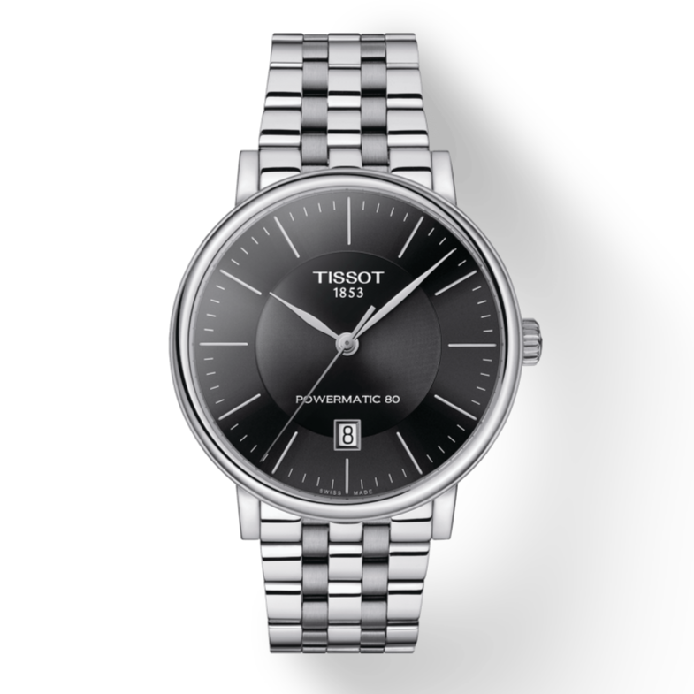  Shop Authentic Tissot T Classic Carson Premium Powermatic 80 Black Dial Silver Steel Strap Watch For Men - T122.407.11.051.00 - Luxxuri