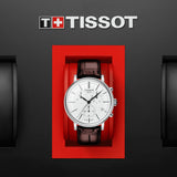  Shop Authentic Tissot Carson Premium Chronograph White Dial Brown Leather Strap Watch For Men - T122.417.16.011.00 - Luxxuri