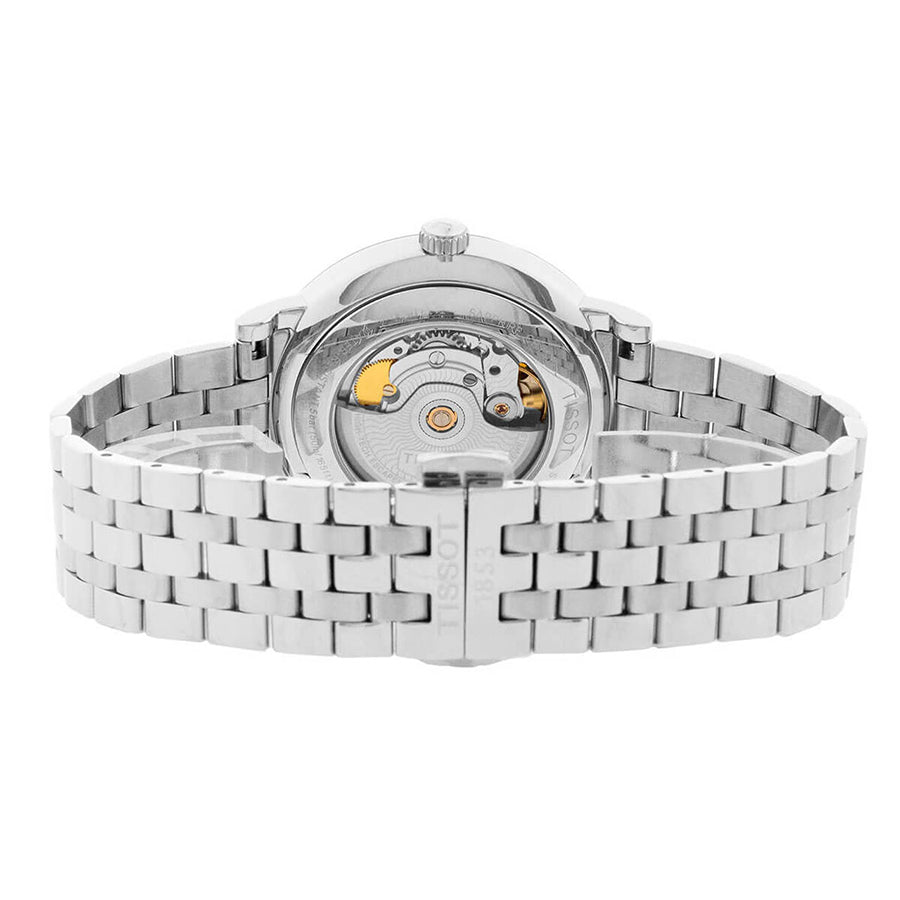 Tissot T Classic Carson Premium Powermatic 80 Black Dial Silver Steel Strap Watch For Men - T122.407.11.051.00