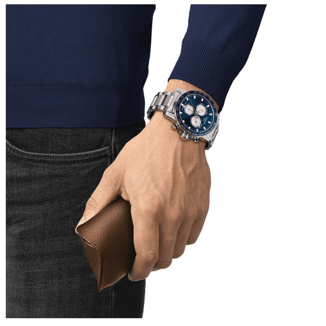  Shop Authentic Tissot Supersport Chrono Blue Dial Silver Steel Strap Watch For Men - T125.617.11.041.00 - Luxxuri