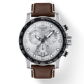  Shop Authentic Tissot Supersport Chrono Silver Dial Brown Leather Strap Watch for Men - T125.617.16.031.00 - Luxxuri