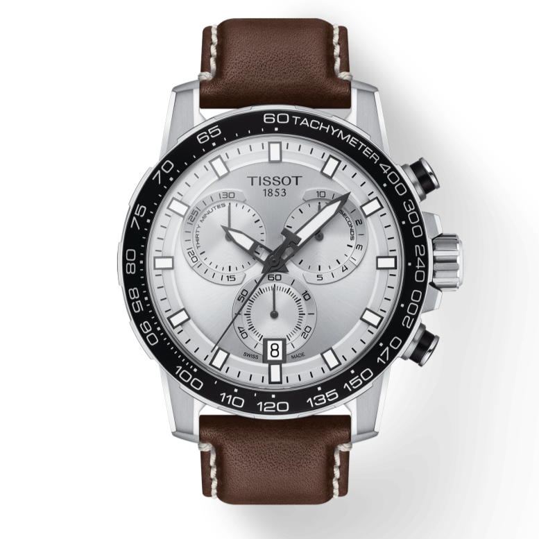  Shop Authentic Tissot Supersport Chrono Silver Dial Brown Leather Strap Watch for Men - T125.617.16.031.00 - Luxxuri