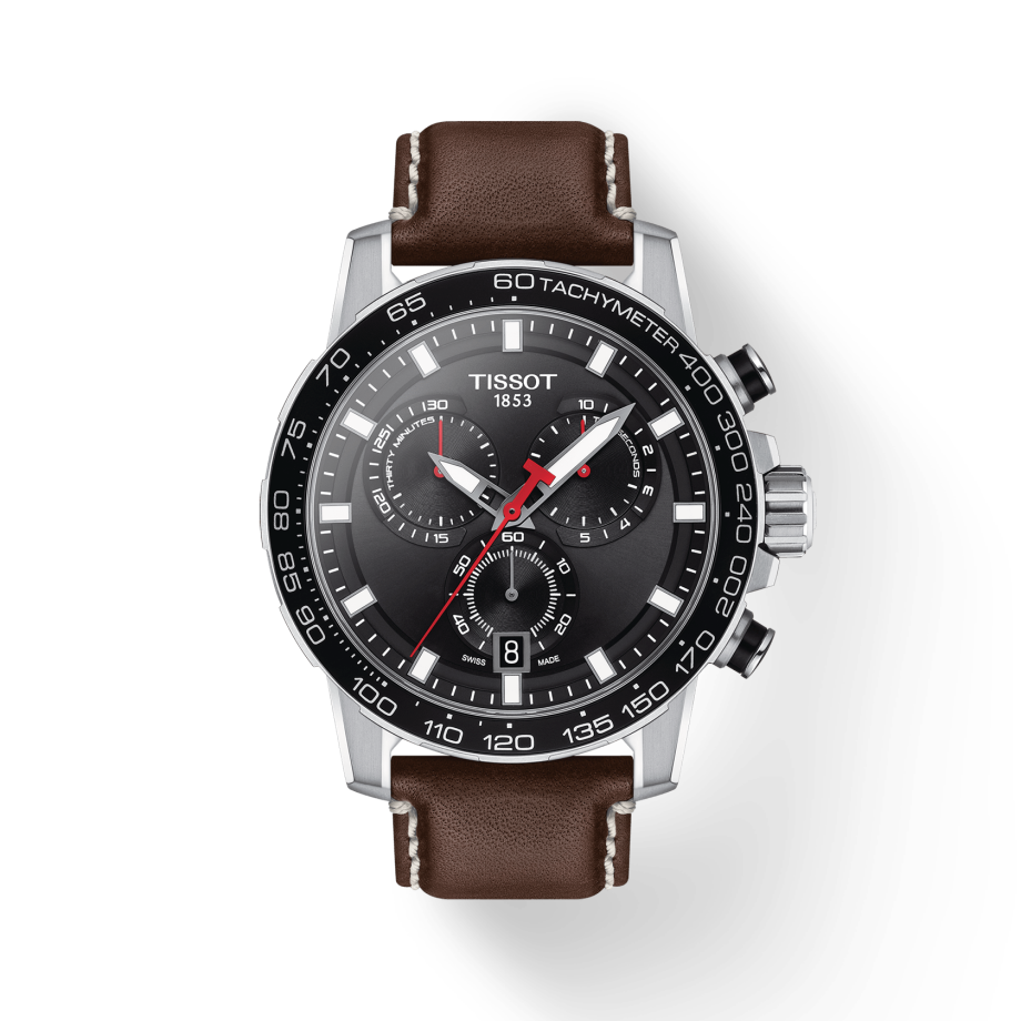  Shop Authentic Tissot Supersport Chrono Black Dial Brown Leather Strap Watch for Men - T125.617.16.051.01 - Luxxuri