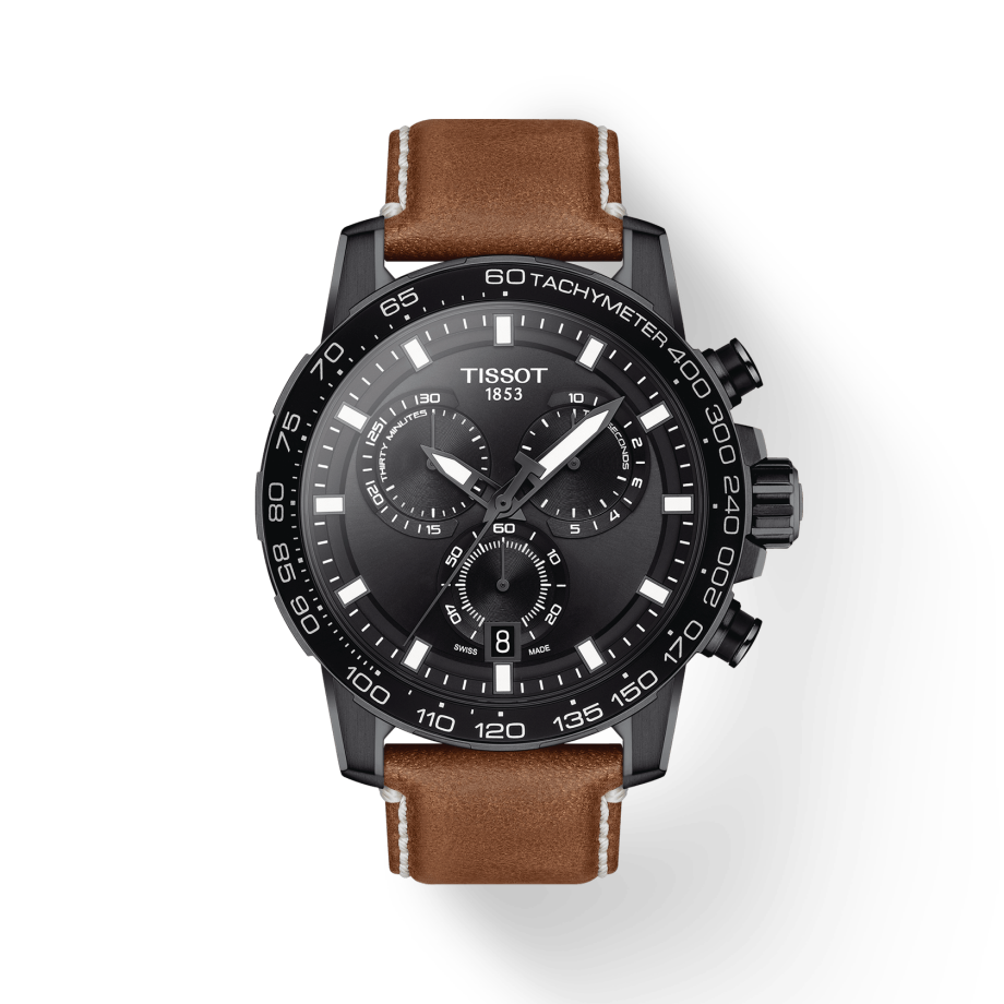  Shop Authentic Tissot Supersport Chrono Black Dial Brown Leather Strap Watch for Men - T125.617.36.051.01 - Luxxuri