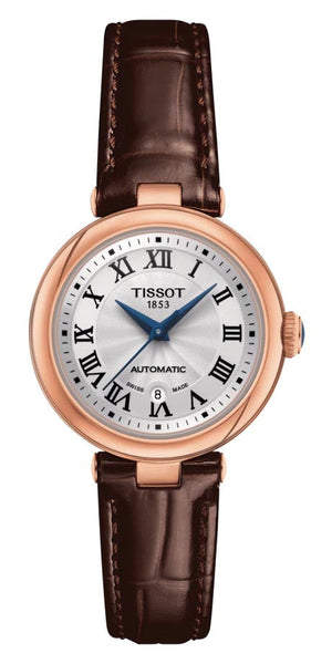  Shop Authentic Tissot Bellissima Automatic Silver Dial Brown Leather Strap Watch For Women - T126.207.36.013.00 - Luxxuri