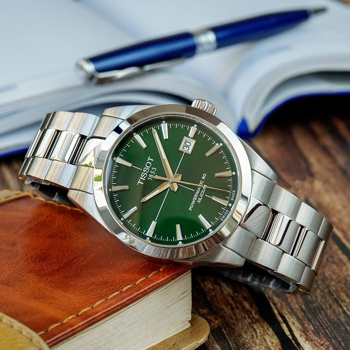  Shop Authentic Tissot Gentleman Powermatic 80 Silicium Green Dial Silver Steel Strap Watch For Men - T127.407.11.091.01 - Luxxuri