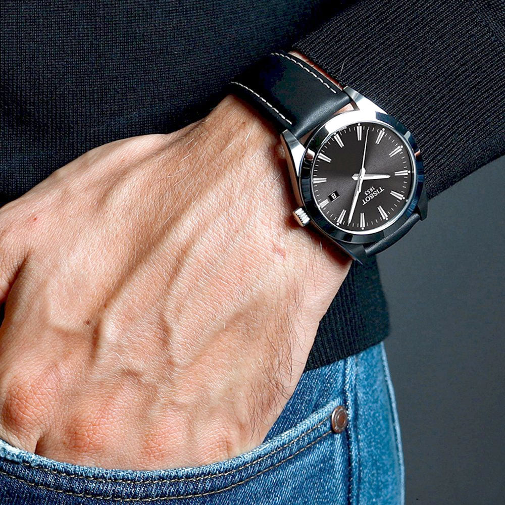  Shop Authentic Tissot Gentleman Powermatic 80 Silicium Black Dial Black Leather Strap Watch For Men - T127.407.16.051.00 - Luxxuri