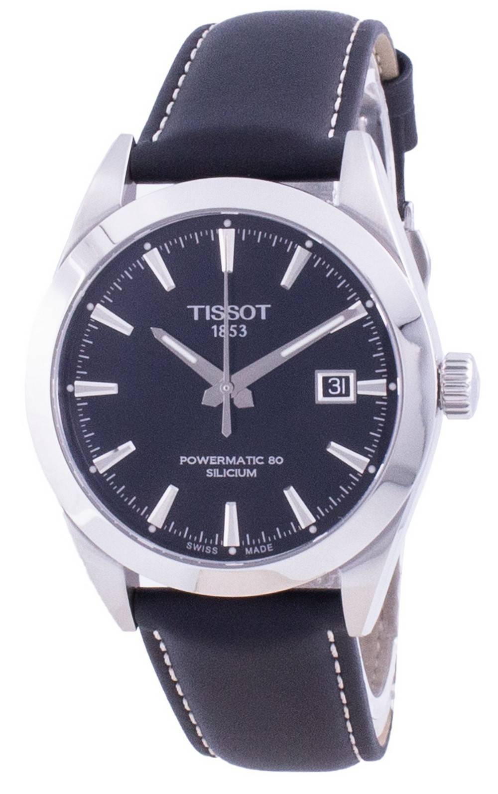  Shop Authentic Tissot Gentleman Powermatic 80 Silicium Black Dial Black Leather Strap Watch For Men - T127.407.16.051.00 - Luxxuri