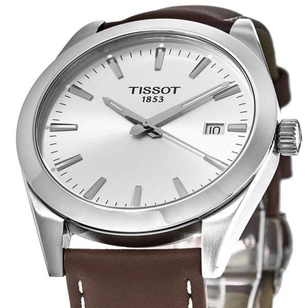 Shop Authentic Tissot Gentleman Silver Dial Brown Leather Strap Watch For Men - T127.410.16.031.00 - Luxxuri
