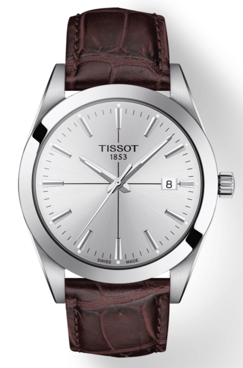  Shop Authentic Tissot Gentlemen Silver Dial Brown Leather Strap Watch for Men - T127.410.16.031.01 - Luxxuri