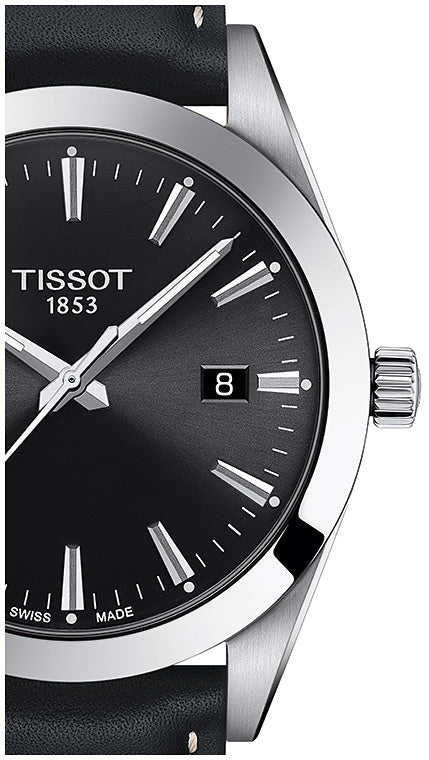  Shop Authentic Tissot Gentleman Black Dial Black Leather Strap Watch For Men - T127.410.16.051.00 - Luxxuri