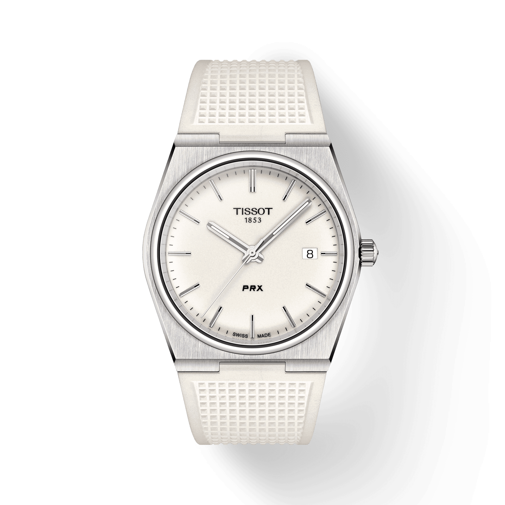 Tissot PRX 40 White Dial White Rubber Strap Watch For Men -  T137.410.17.011.00