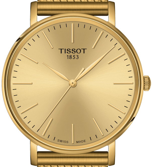  Shop Authentic Tissot T Classic Everytime Medium Gold Dial Gold Mesh Bracelet Watch For Men - T109.410.33.021.00 - Luxxuri