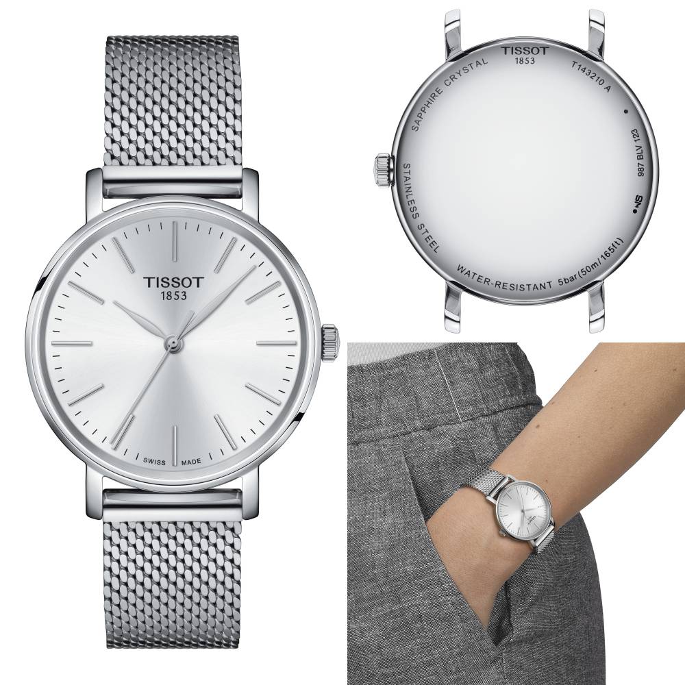  Shop Authentic Tissot Everytime Lady Silver Dial Silver Mesh Bracelet Watch for Women - T143.210.11.011.00 - Luxxuri