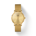 Tissot Everytime Lady Gold Dial Gold Mesh Bracelet Watch for Women - T143.210.33.021.00