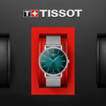 Tissot Everytime Gent Green Dial Silver Mesh Bracelet Watch for Men - T143.410.11.091.00