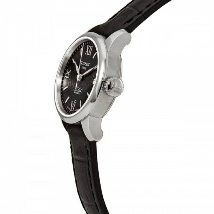  Shop Authentic Tissot Le Locle Automatic Lady Black Dial Black Leather Strap Watch for Women - T41.1.123.57 - Luxxuri