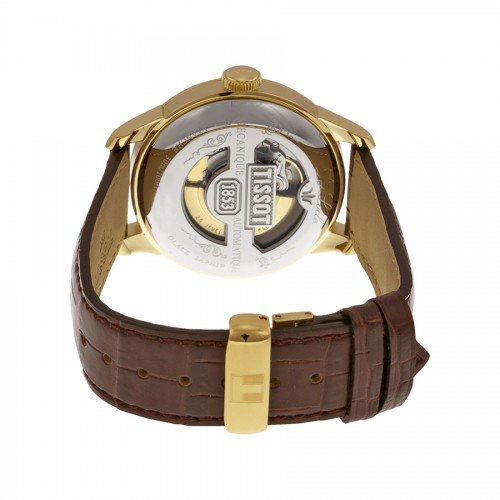  Shop Authentic Tissot Le Locle Automatic Gold Dial Brown Leather Strap Watch For Men - T41.5.413.73 - Luxxuri