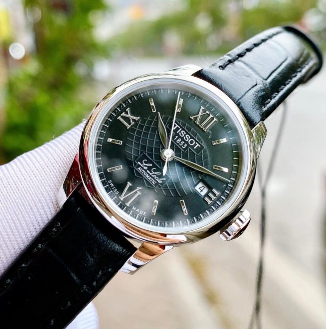  Shop Authentic Tissot Le Locle Automatic Lady Black Dial Black Leather Strap Watch for Women - T41.1.123.57 - Luxxuri