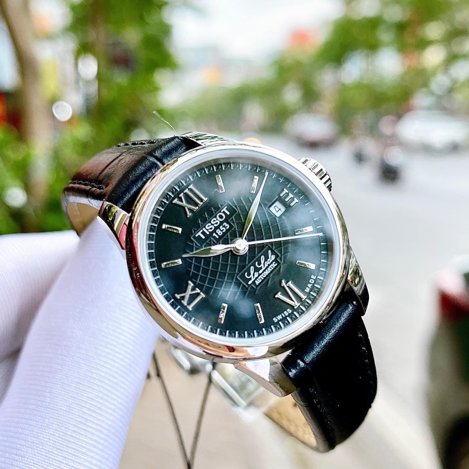  Shop Authentic Tissot Le Locle Automatic Lady Black Dial Black Leather Strap Watch for Women - T41.1.123.57 - Luxxuri