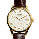  Shop Authentic Tissot Le Locle Automatic Gold Dial Brown Leather Strap Watch For Men - T41.5.413.73 - Luxxuri