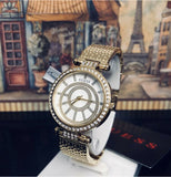  Shop Authentic Guess Muse Crystals White Dial Rose Gold Steel Strap Watch For Women - W1008L2 - Luxxuri
