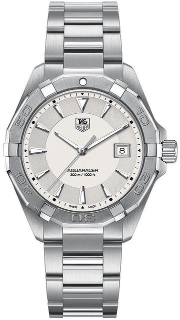  Shop Authentic Tag Heuer Aquaracer Quartz White Dial Silver Steel Strap Watch for Men - WAY1111.BA0928 - Luxxuri