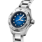  Shop Authentic Tag Heuer Aquaracer Professional 200 Automatic Diamond Blue Dial Silver Steel Strap Watch for Women - WBP2411.BA0622 - Luxxuri