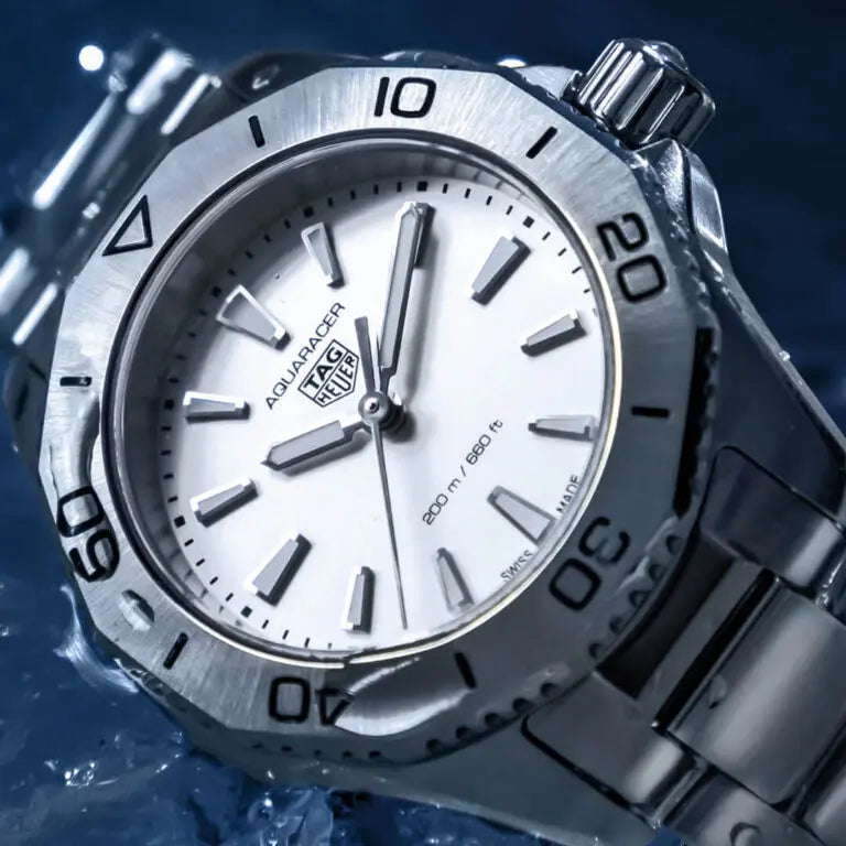  Shop Authentic Tag Heuer Aquaracer Professional 200 Quartz White Dial Silver Steel Strap Watch for Women - WBP1411.BA0622 - Luxxuri