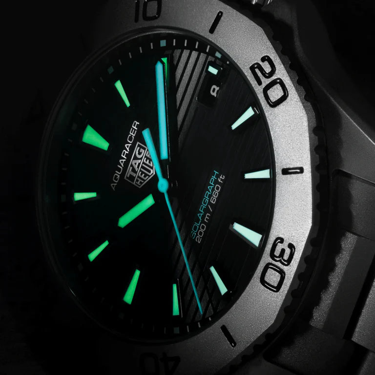  Shop Authentic Tag Heuer Aquaracer Professional 200 Solargraph Quartz Black Dial Silver Steel Strap Watch for Men - WBP1180.BF0000 - Luxxuri