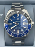  Shop Authentic Tag Heuer Aquaracer GMT Calibre 6 Automatic Blue Dial Silver Steel Strap Watch for Men - WAY201T.BA0927 - Luxxuri