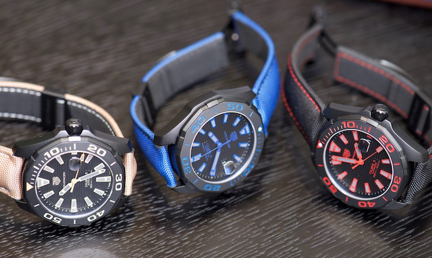 Tag Heuer Aquaracer Calibre 5 Automatic Titanium Blue Dial Blue Nylon Strap Watch for Gents - WAY208B.FC6382