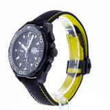 Shop Authentic Tag Heuer Aquaracer Chronograph PVD Black Dial Black Nylon Strap Watch for Men - CAY218A.FC6361 - Luxxuri