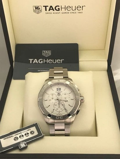  Shop Authentic Tag Heuer Aquaracer White Dial Silver Steel Strap Watch for Men - CAY1111.BA0927 - Luxxuri