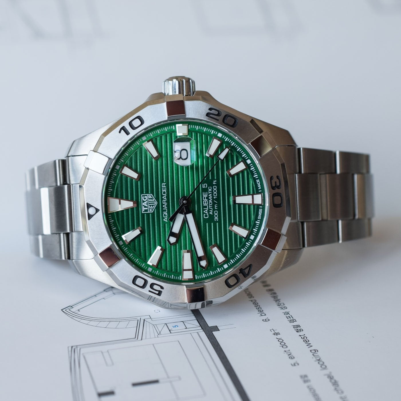 Tag Heuer Aquaracer Green Dial Watch for Men - WAY2015.BA0927