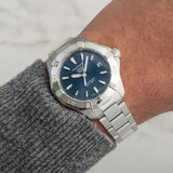  Shop Authentic Tag Heuer Aquaracer Blue Dial Silver Steel Strap Watch for Women - WBD131D.BA0748 - Luxxuri