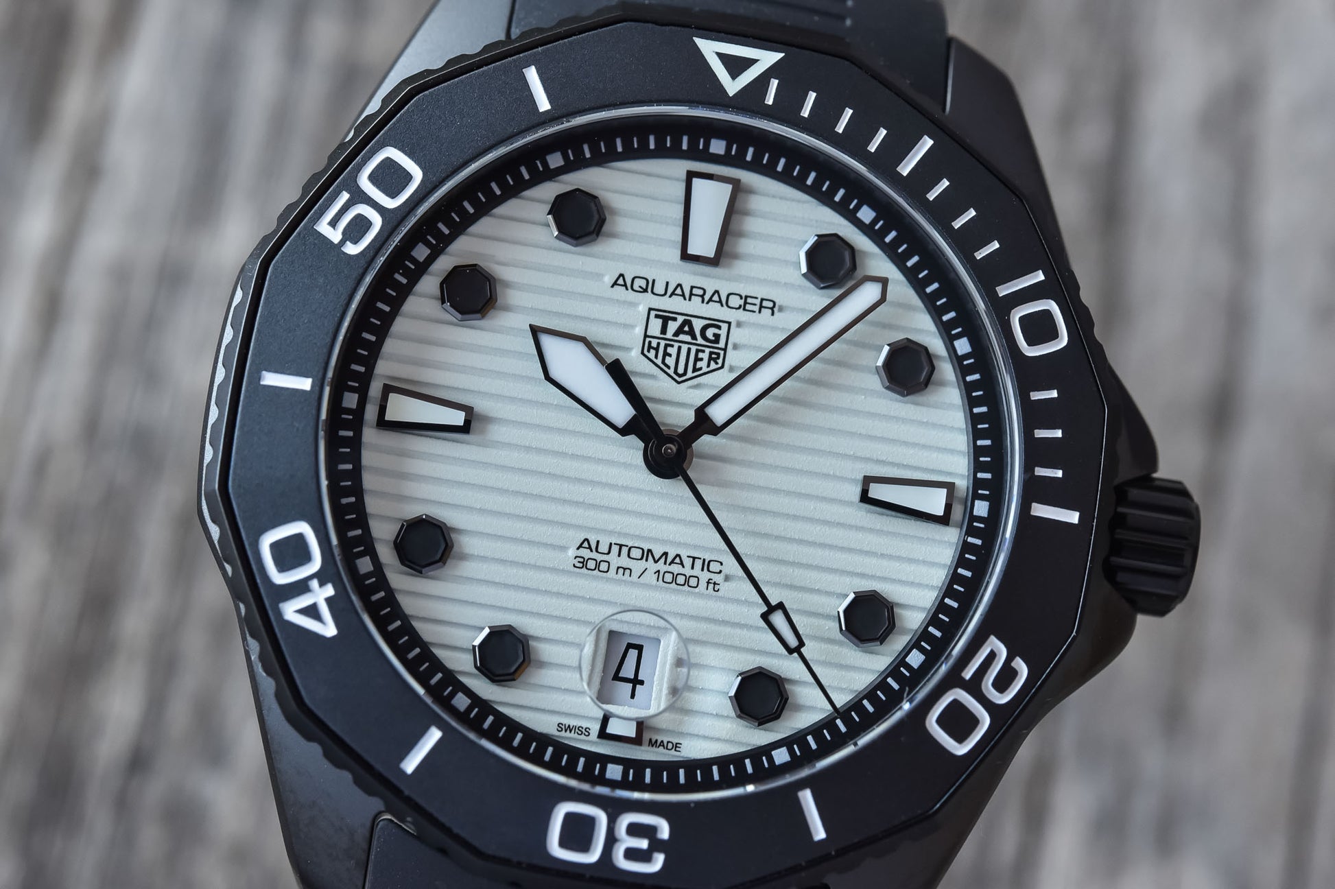  Shop Authentic Tag Heuer Aquaracer Professional 300 Automatic White Dial Black Rubber Strap Watch for Men - WBP201D.FT6197 - Luxxuri