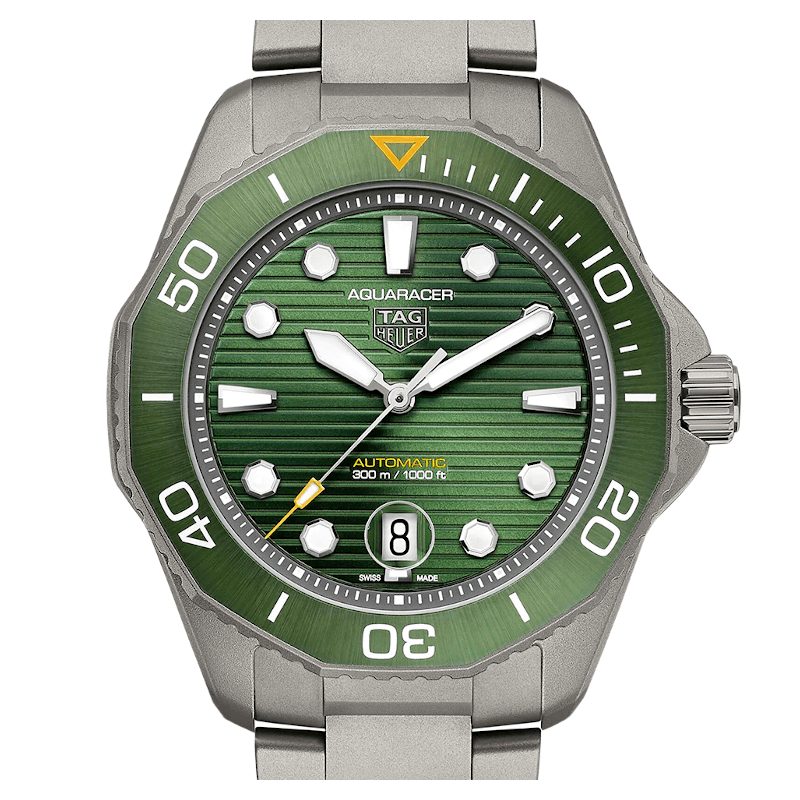 Shop Authentic Tag Heuer Aquaracer Professional 300 Automatic Green Dial Silver Steel Strap Watch for Men - WBP208B.BF0631 - Luxxuri