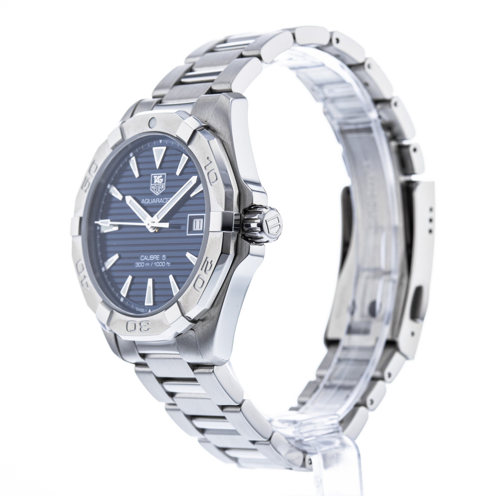  Shop Authentic Tag Heuer Aquaracer Automatic Blue Dial Silver Steel Strap Watch for Men - WAY2112.BA0928 - Luxxuri