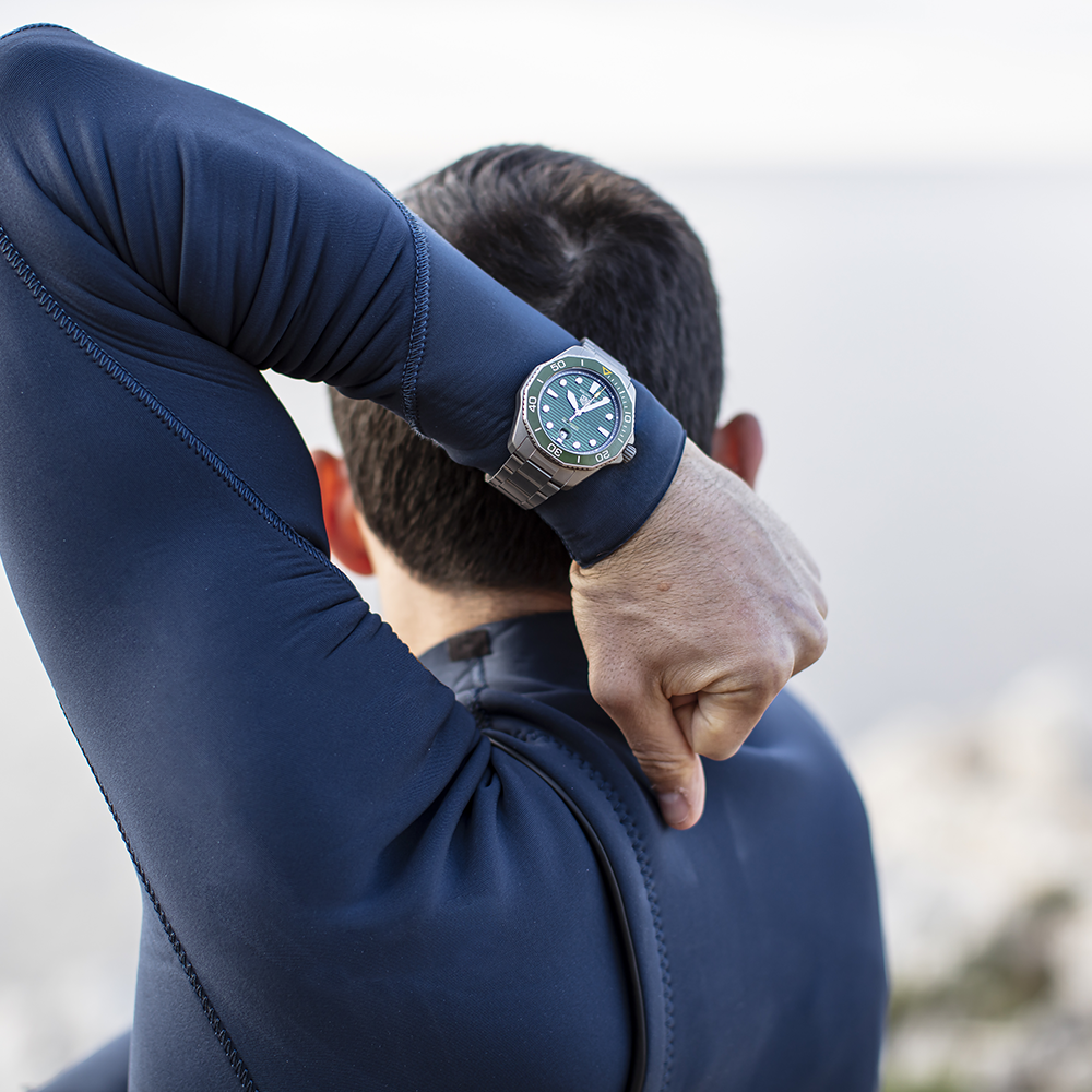 Tag Heuer Aquaracer Professional 300 Automatic Green Dial Silver Steel Strap Watch for Men - WBP208B.BF0631