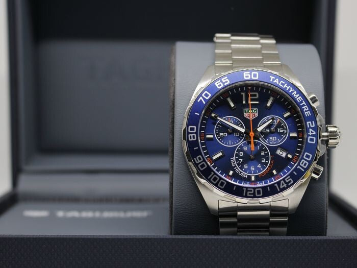  Shop Authentic Tag Heuer Formula 1 Chronograph Blue Dial Silver Steel Strap Watch for Men - CAZ1014.BA0842 - Luxxuri