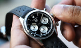  Shop Authentic Tag Heuer Carrera Automatic Chronograph Black Dial Black Leather Strap Watch for Men - CBS2210.FC6534 - Luxxuri